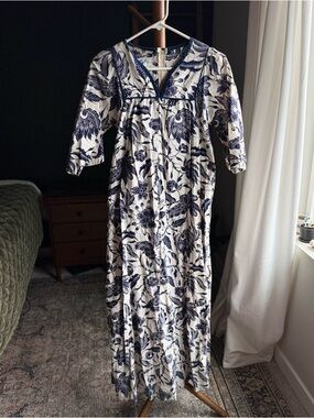 Lola Blue and White Floral Maxi Dress